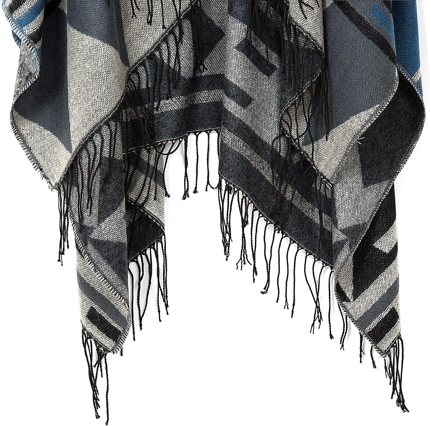 Women's Warm Shawls Wraps Open Front Cardigan Vintage Pattern Poncho Cape Sweater Coat