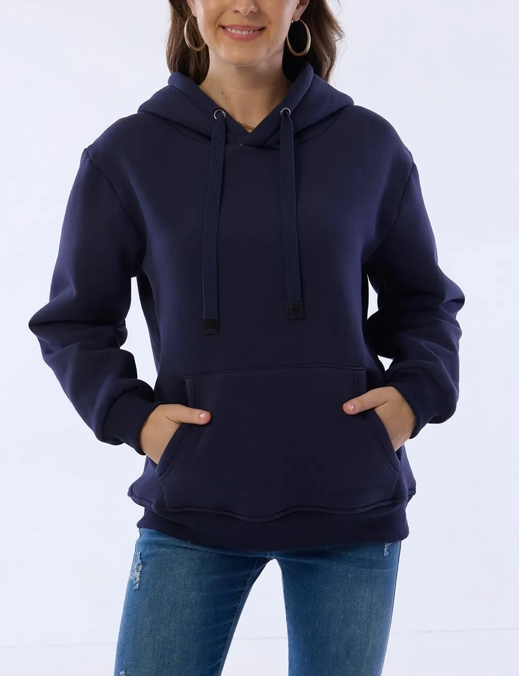 Womens Winter Hoodies Warm Fleece Sherpa Lined Pullover Hooded Sweatshirt