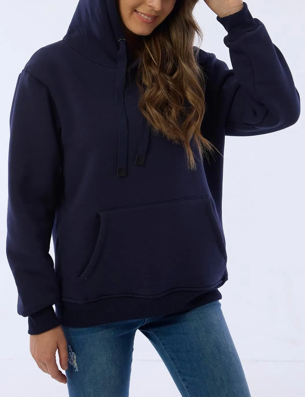 Womens Winter Hoodies Warm Fleece Sherpa Lined Pullover Hooded Sweatshirt