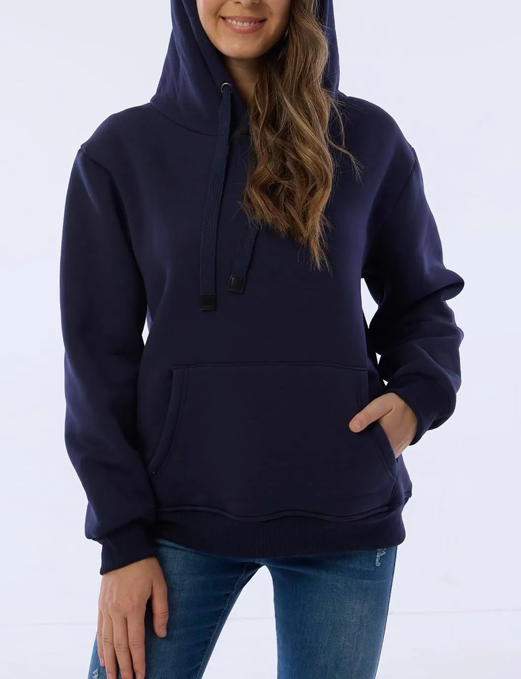 Womens Winter Hoodies Warm Fleece Sherpa Lined Pullover Hooded Sweatshirt