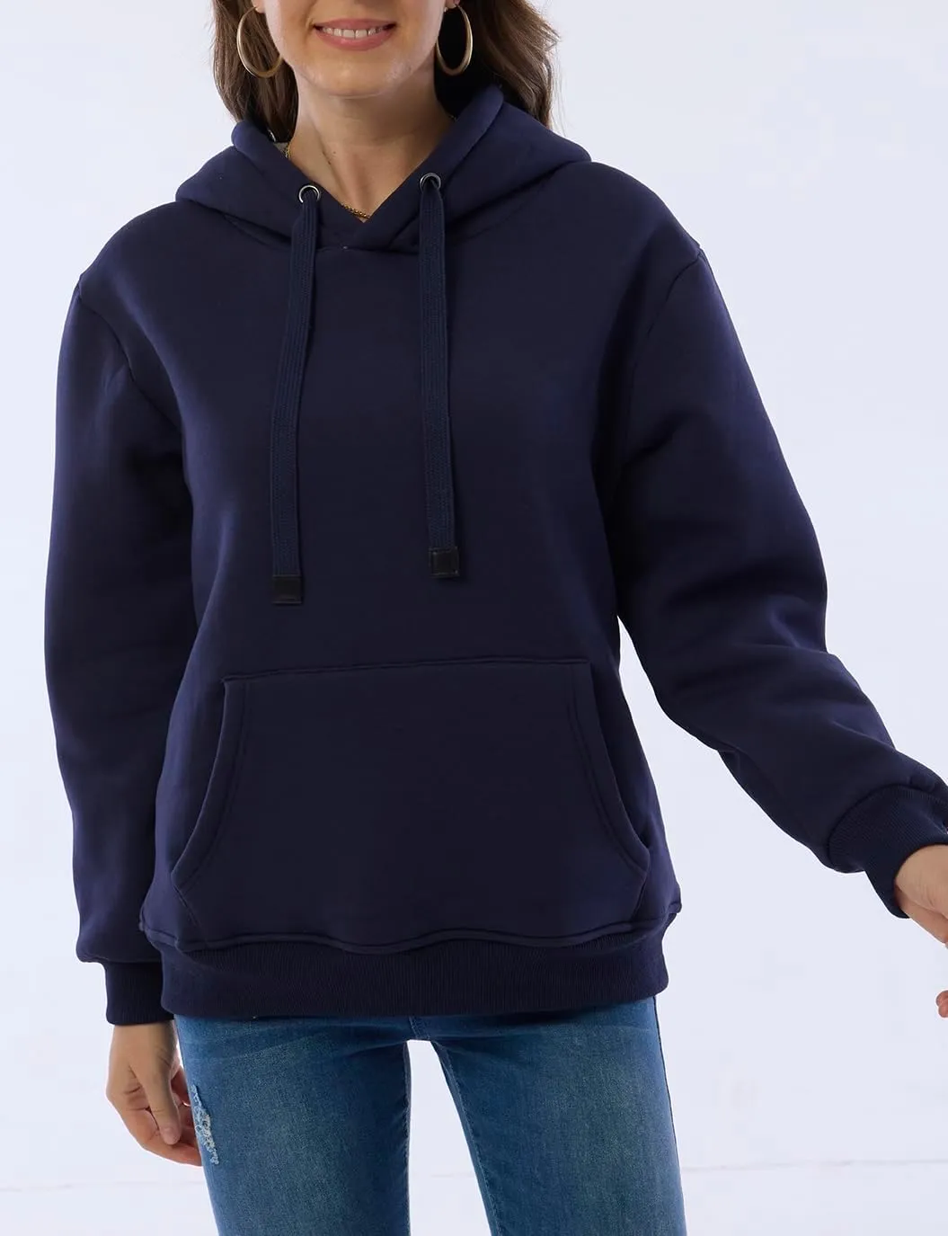 Womens Winter Hoodies Warm Fleece Sherpa Lined Pullover Hooded Sweatshirt