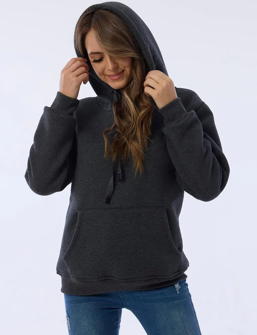 Womens Winter Hoodies Warm Fleece Sherpa Lined Pullover Hooded Sweatshirt