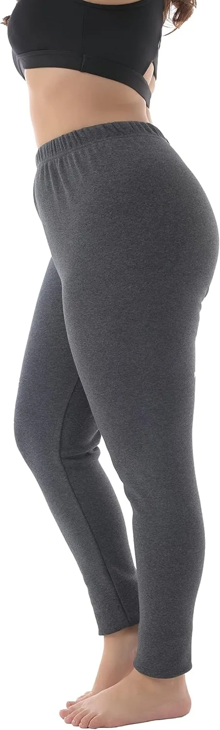 ZERDOCEAN Women's Plus Size 100% Cotton Fleece Lining Leggings