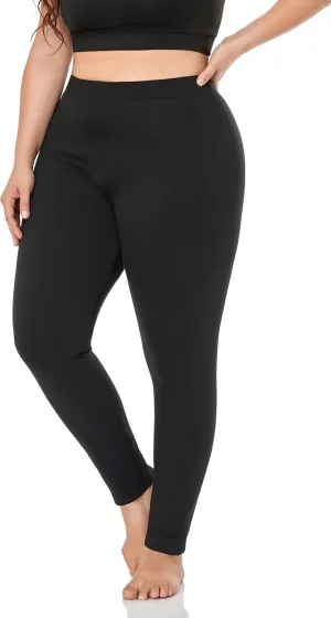 ZERDOCEAN Women's Plus Size Fleece Lined Leggings Winter Warm Thermal Yoga Workout Pants
