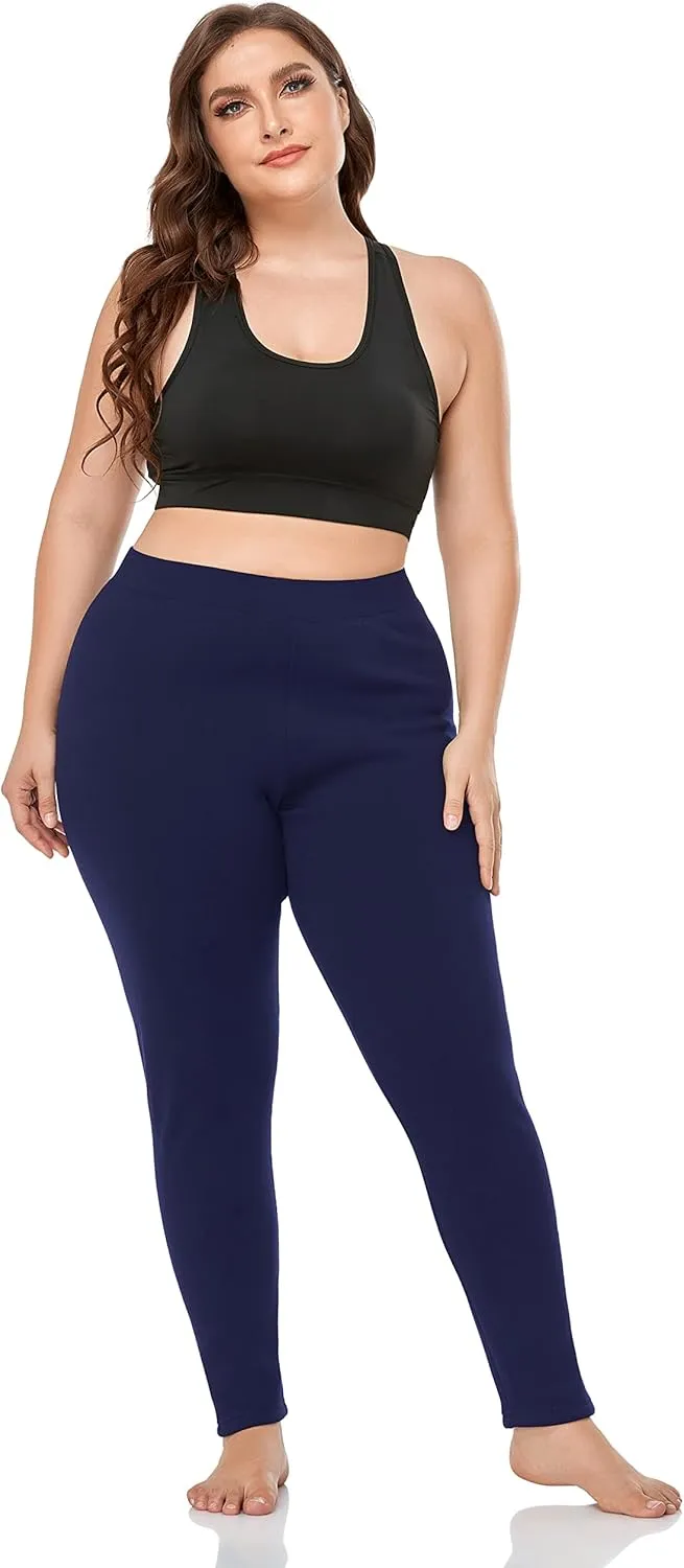 ZERDOCEAN Women's Plus Size Fleece Lined Leggings Winter Warm Thermal Yoga Workout Pants