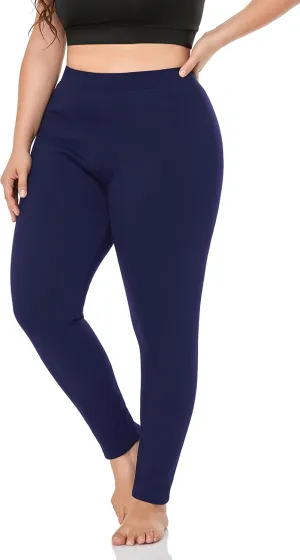 ZERDOCEAN Women's Plus Size Fleece Lined Leggings Winter Warm Thermal Yoga Workout Pants