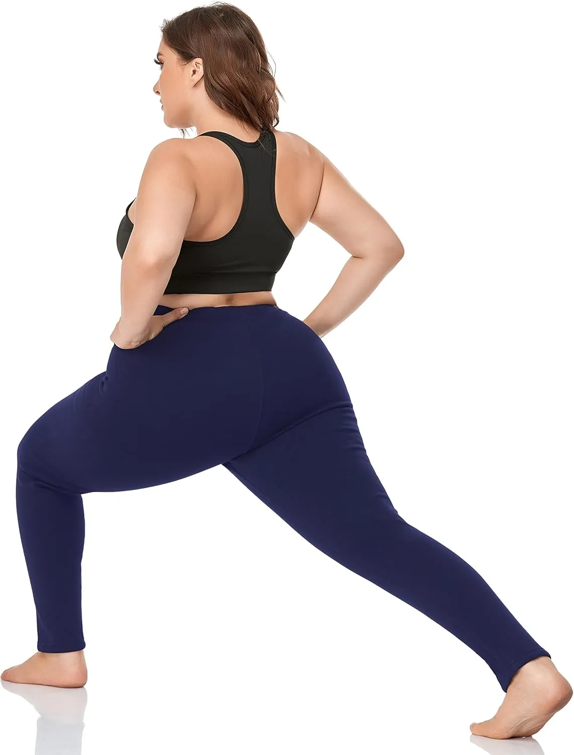 ZERDOCEAN Women's Plus Size Fleece Lined Leggings Winter Warm Thermal Yoga Workout Pants