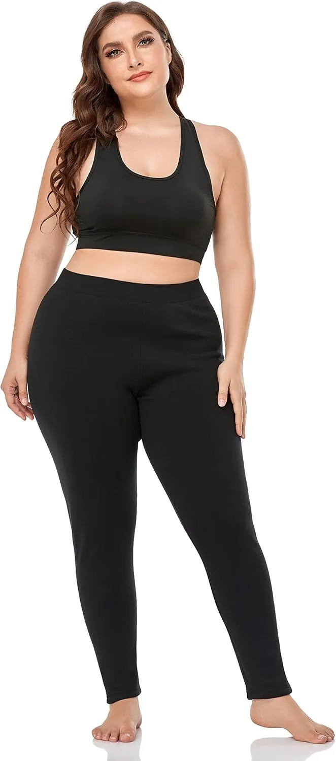 ZERDOCEAN Women's Plus Size Fleece Lined Leggings Winter Warm Thermal Yoga Workout Pants